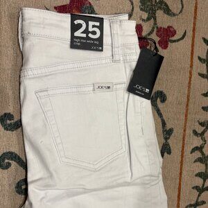 Joe's Jeans, White High Rise Wide Leg Crop Jeans, Size 25